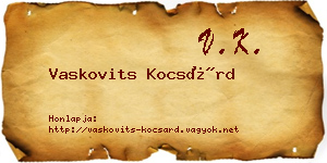 Vaskovits Kocsárd névjegykártya